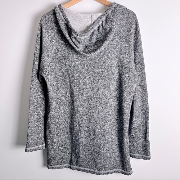 Dog is Good Dog Is My Zen Yoga Tunic Hooded Lightweight Sweatshirt Marled Gray L - Picture 11 of 14